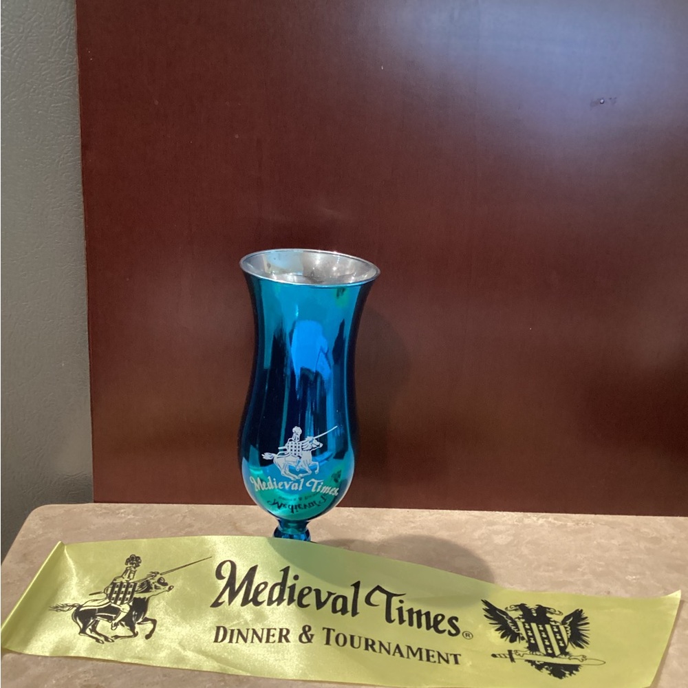 Elegant Blue Stainless Steel Accent Vase